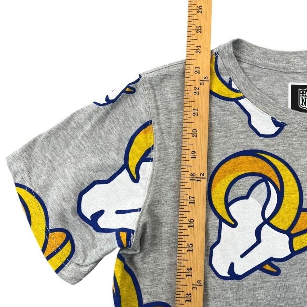 NWT Los Angeles Rams NFL Allover Logo Graphic T-Shirt Gray Youth L 14/16 - Picture 3 of 10